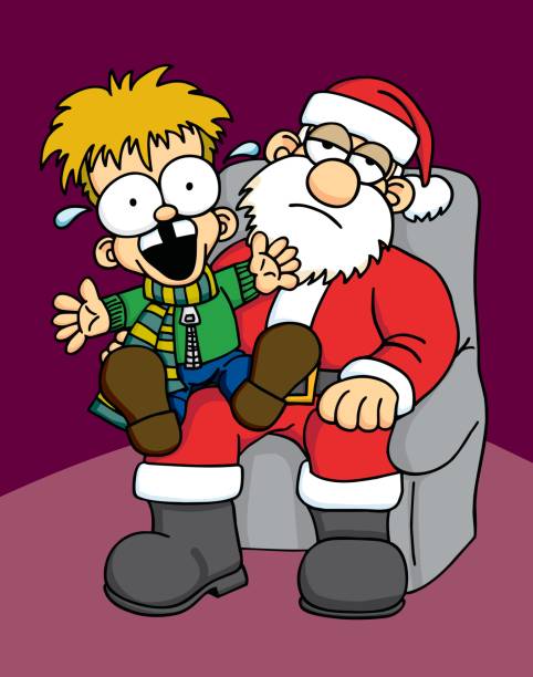 Santa's Lap We have all seen this before. Whether it is your own child or another child while you are waiting. crying on santa stock illustrations