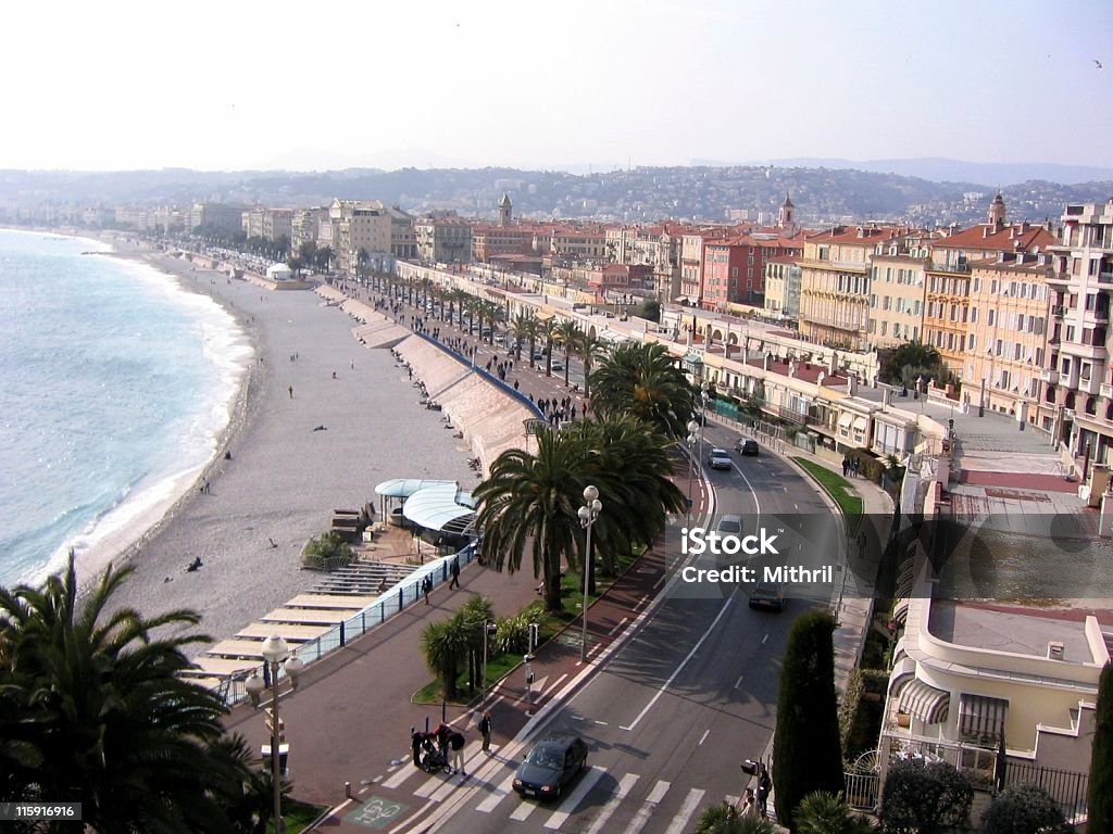 Nizza (französische Riviera) in der Dämmerung - Lizenzfrei Mehrfamilienhaus Stock-Foto