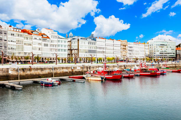 Yachts at A Coruna port, Spain