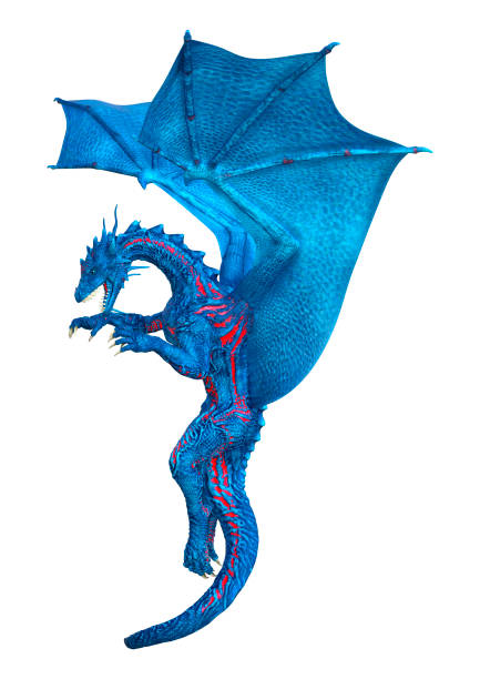 istock 3D illustration fantasy dragon on white 1159169955