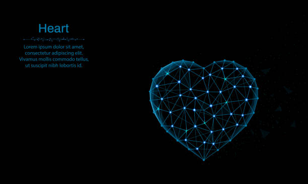 istock Heart low poly design, love symbol in polygonal style, romance vector illustration on black background 1159171757