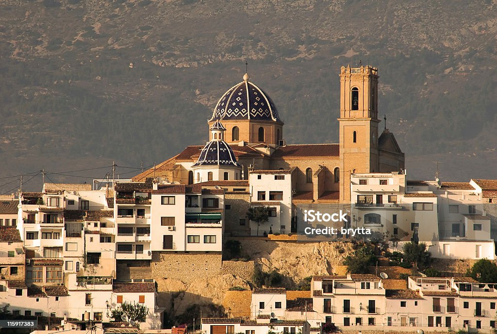 Townscape of  old town  of Altea,Costa Blanca,Spain Townscape of the  old town  of Altea with church and houses. Altea is a town in the province of Alicante , located not far from Benidorm,on the Costa Blanca,Spain. Altea - Spain Stock Photo