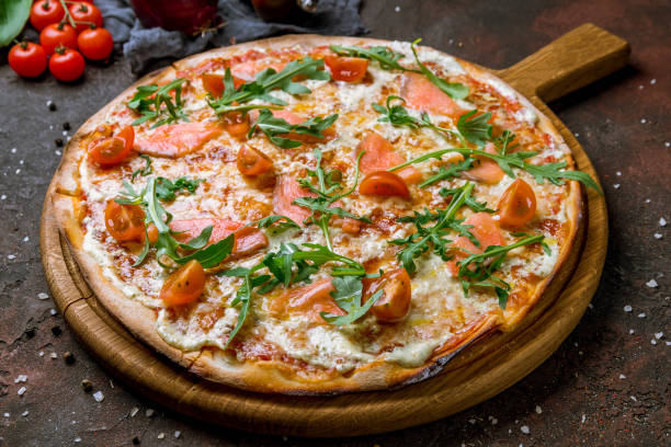 istock Pizza with salmon and Philadelphia cheese 1159174122