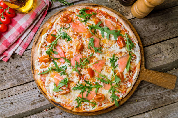 istock Pizza with salmon and Philadelphia cheese 1159174295