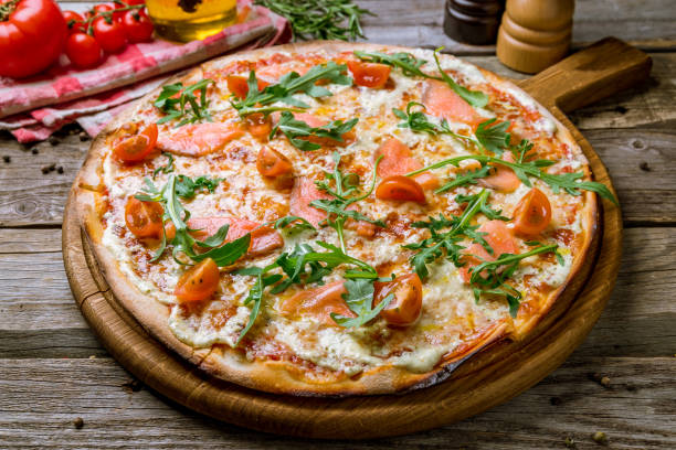 istock Pizza with salmon and Philadelphia cheese 1159174296