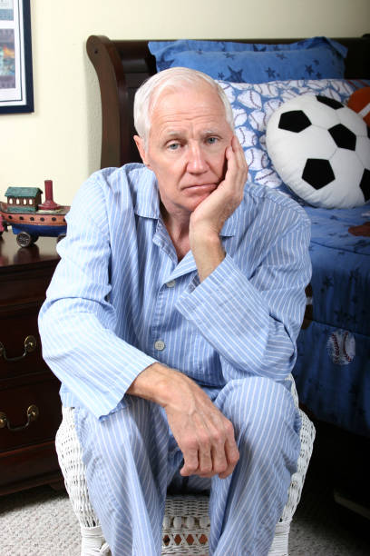 istock Older man sitting in a little boys room. 115917589
