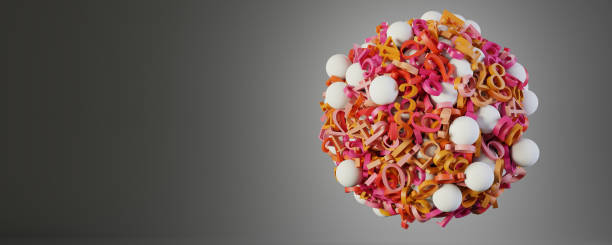 istock Abstract sphere made by numbers, original 3d rendering illustration, technology concepts 1159176511