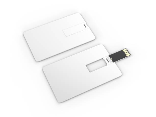 istock Blank black plastic wafer usb card mock up, 3d render illustration. 1159180994