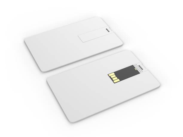 istock Blank black plastic wafer usb card mock up, 3d render illustration. 1159180995