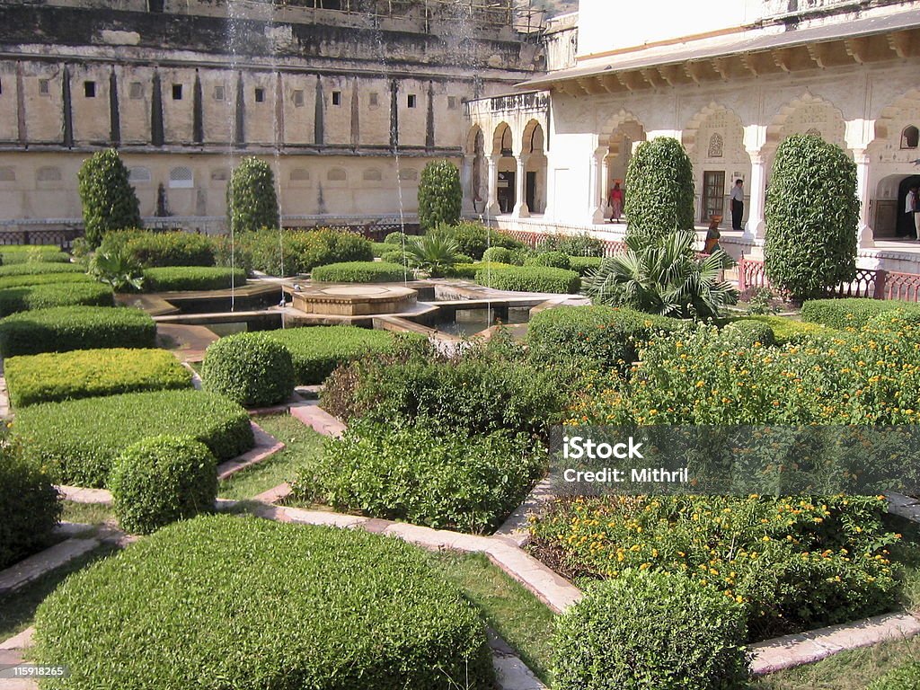 Interior do pátio Jardim do palácio Ambar, Jaipur, Índia - Royalty-free Ao Ar Livre Foto de stock