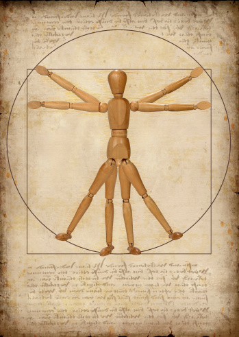Modern graphical rendition of the Vitruvian man