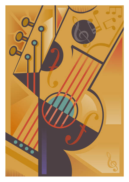 ilustrações, clipart, desenhos animados e ícones de ilustração abstrata do instrumento da corda - musical instrument string illustrations