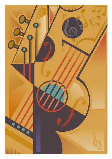 Vector illustration of Abstract string instrument illustration