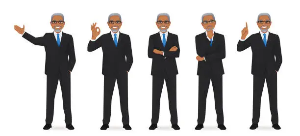 Vector illustration of Business man set