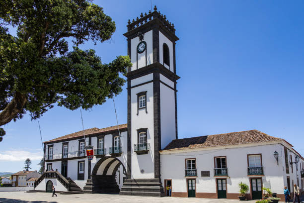 City Hall in Ribeira Grande, Sao Miguel Island, Azores City Hall in Ribeira Grande, Sao Miguel Island, Azores archipelago, Portugal san miguel portugal stock pictures, royalty-free photos & images