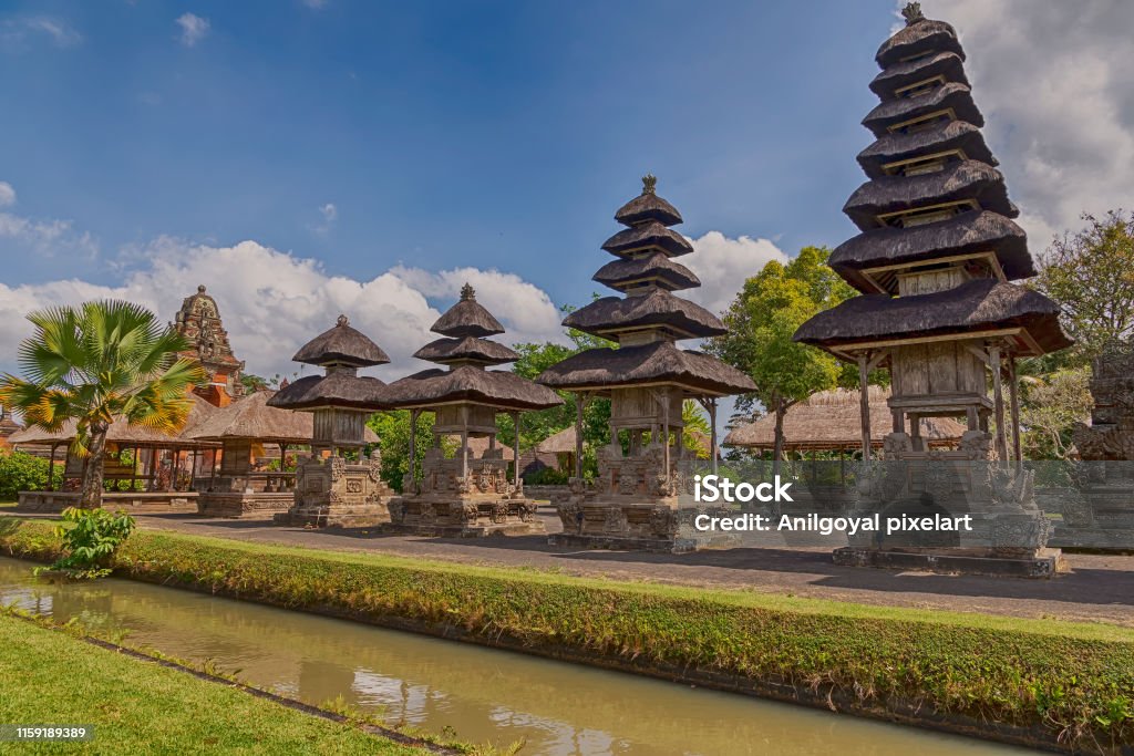 A view of Taman Ayun temple Pura Taman Ayun, a royal temple surrounded by a moat, in Bali, Indonesia Bali Stock Photo