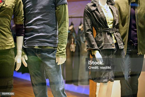 Shop Window At Night Stock Photo - Download Image Now - Autumn, Business, Casual Clothing