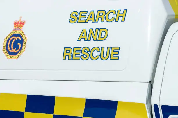 Sign on a UK Coastguard Search and Rescue Vehicle