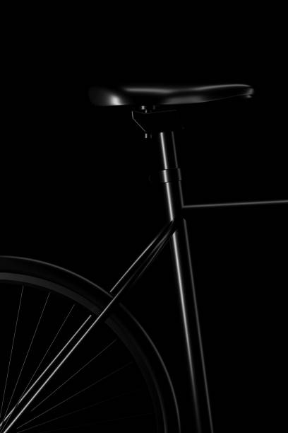 istock Light and shadow of bicycle part in the darkness. 3D rendering. 1159192503