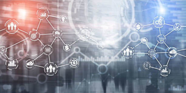 istock Futuristic in Industry business virtual diagram. Buying Communication concept 1159193265