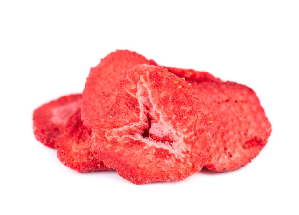 istock Dried strawberry slices isolated on white background. Dehydrated strawberries chips. 1159193489