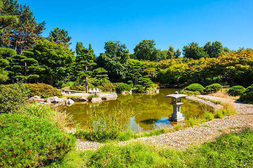 Japanese Garden in Nordpark is a public green area in the Stockum district in Dusseldorf city in Germany