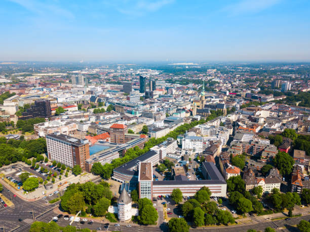 Dortmund city centre aerial view Dortmund city centre aerial panoramic view in Germany lower saxony photos stock pictures, royalty-free photos & images