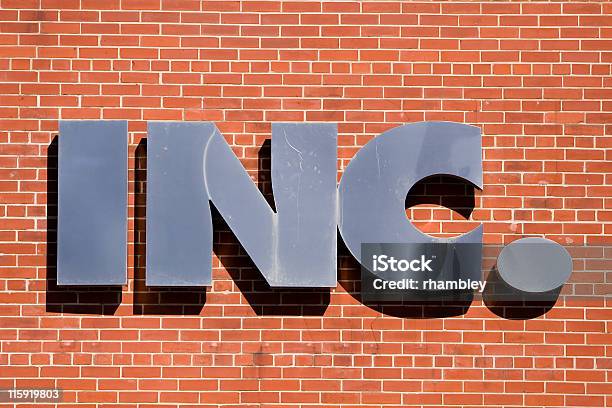 Inc Sign Stock Photo - Download Image Now - Business, Adventure, Brick