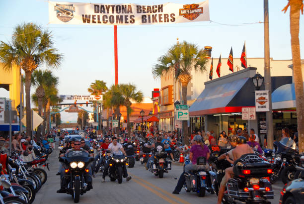 Cecina, Livorno, Tuscany, Italy - May/24/2019: Harley-Davidson sports event in Tuscany, Italy. The Motorcycles are parked on the road.