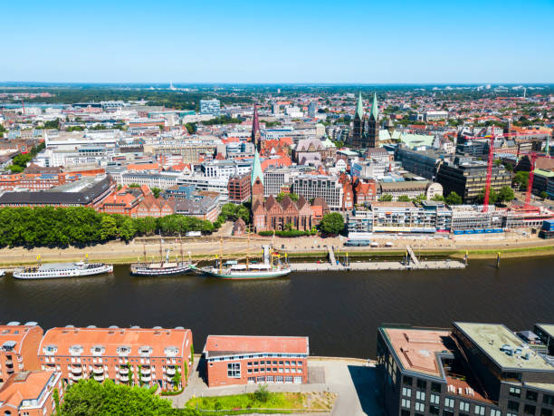 istock Ships at Weser river, Bremen 1159199856