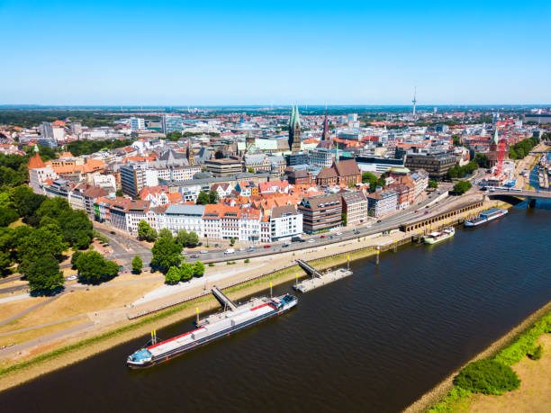 istock Bremen old town aerial view 1159199866