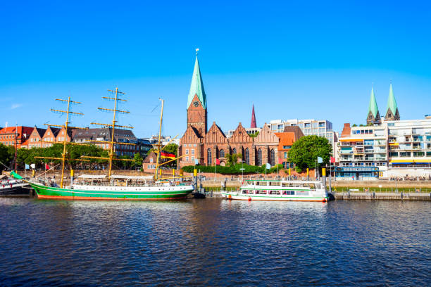 istock Ships at Weser river, Bremen 1159199890