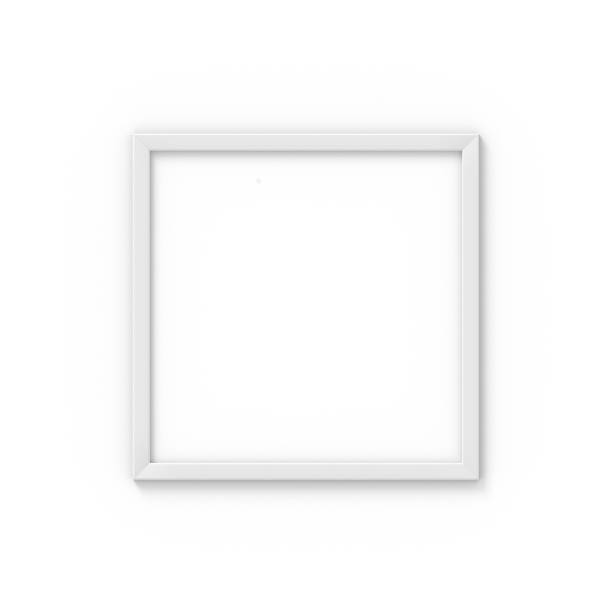 istock Square white simple picture frame. Mockup for photography. 3D rendering 1159201810
