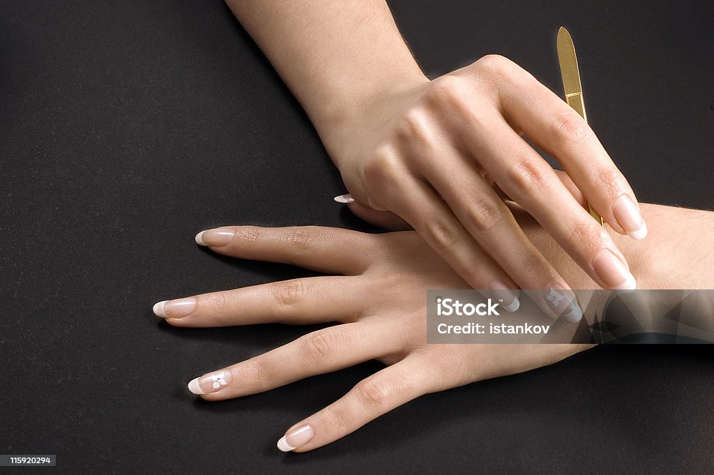 French manicure - Foto stock royalty-free di Unghia