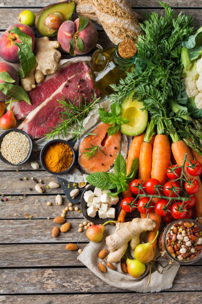 istock Healthy food for balanced flexitarian mediterranean diet concept 1159204331