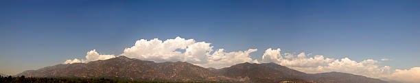 View looking north from a viewing point near the Santa Anita Race Track, Arcadia CA. Mt. Wilson is the highest peak.
