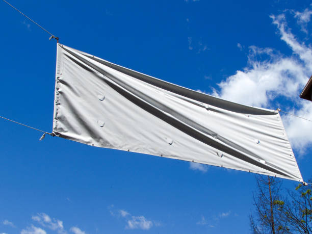 istock Promotional banner high above, blue sky and clouds summer time 1159209578
