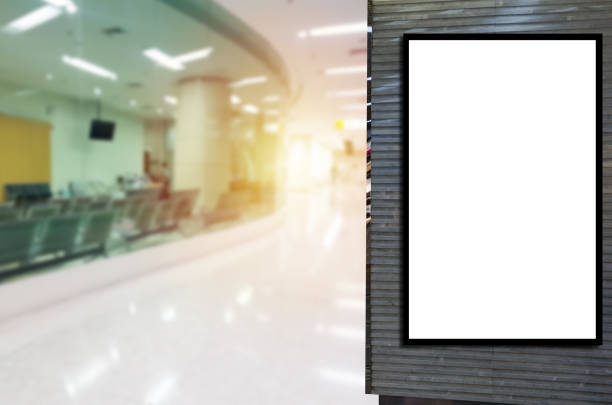 istock blank showcase billboard or advertising light box for your text message or media content with blurred view of lobby for waiting at clinic or hospital, medical, marketing and advertisement concept 1159210191