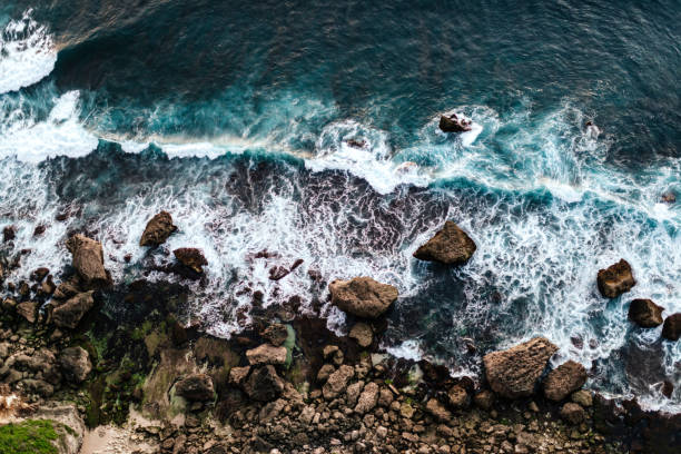 istock Aerial view to ocean waves. 1159211068