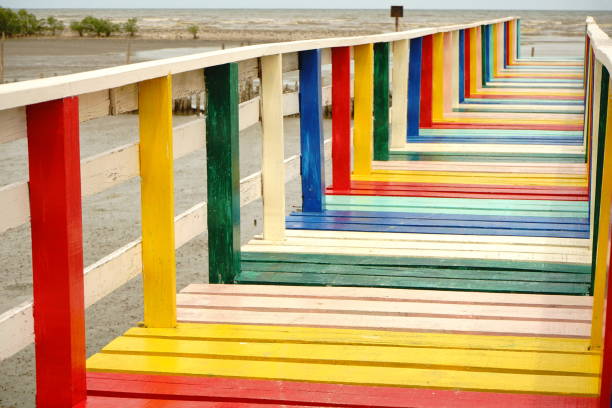 istock Old wooden bridge in the summer under 1159212739