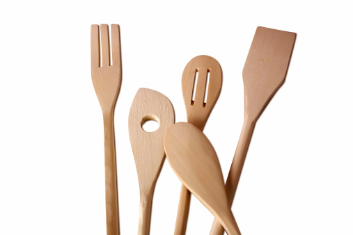 Utensils used in a kitchen. Clipping path included in large files.