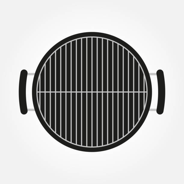 istock Barbecue grill icon. Top view of bbq. Vector illustration. 1159215751