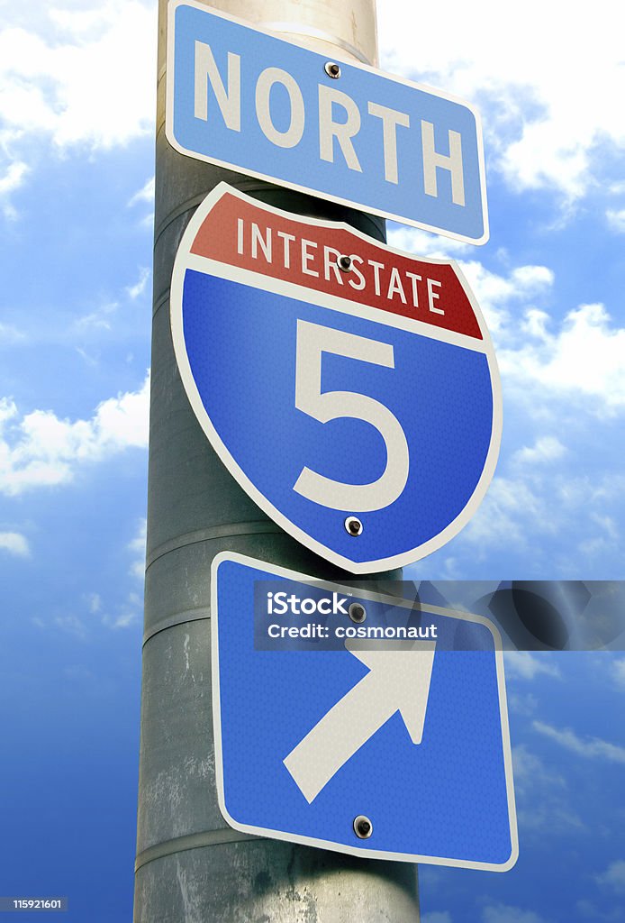 Interstate 5 seta - Foto de stock de Autoestrada royalty-free
