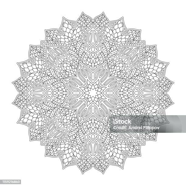 Linear Round Pattern Art For Coloring Book With Round Linear Pattern Stock Illustration ...