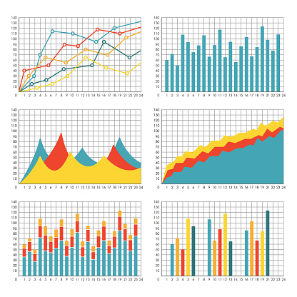 Generic Graph Visual Free Graph And Chart Template Set Graphics For Statistic And Business Data ...