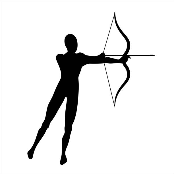 istock Archery shooting. Archer silhouette. Sign of Sagittarius 1159217879