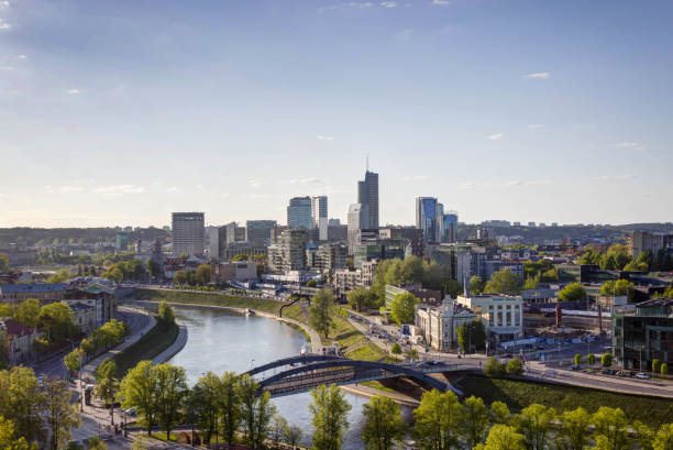istock Vilnius, Lithuania - May 08, 2019: View to Vilnius city from the castle mountains. 1159218227