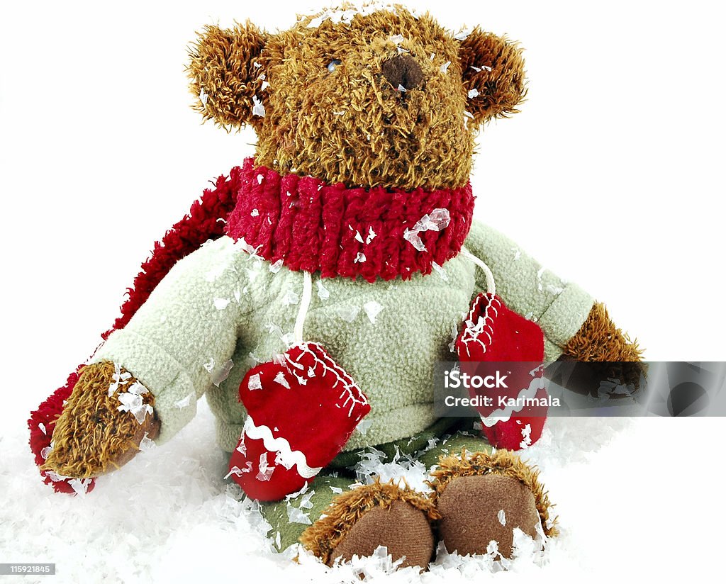 Christmas Bear Christmas teddy bear on an isolated white background Animal Stock Photo