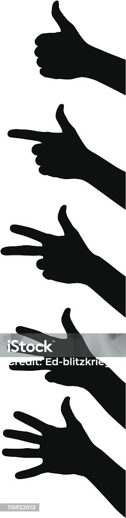 fingers vector illustration of counting fingers at white background Black Color stock vector