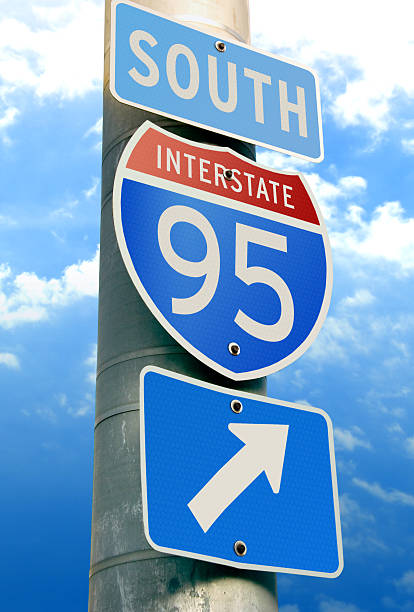 panneau de l'autoroute interstate 95 - interstate 95 photos et images de collection